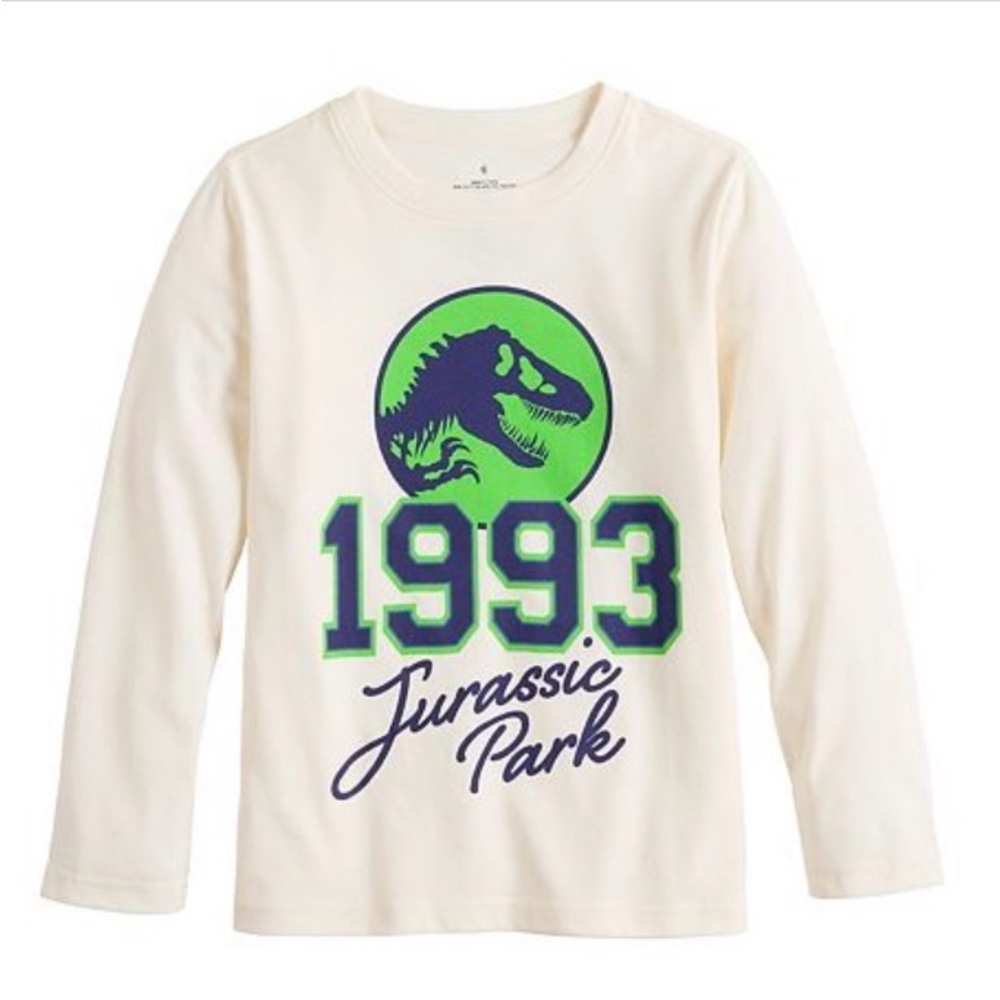 Jurassic Park boys size 12 ivory Long Sleeve Shirt new jumping beans.